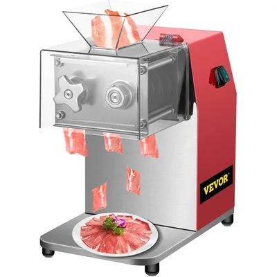 Commercial Meat Cutting Machine, 551 Lbs/H 850W Meat Shredding Machine, 3.5mm Blade Electric Meat Cutter, Red