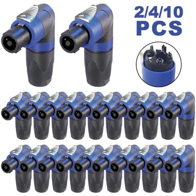 2/4/8Pcs 4Pins L-Shaped XLR Plug 90 Degree Plug Ohm Connector for Audio Speaker Speakon Led Powercon