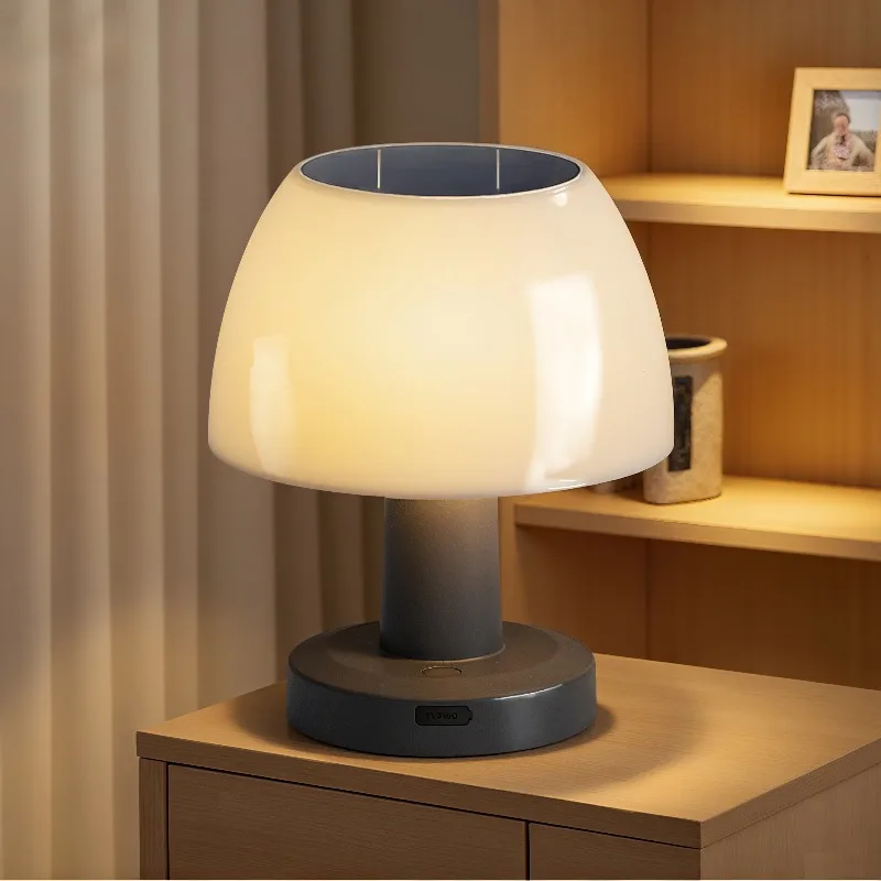 LED lampe de Table solaire lampe de bureau sans fil Rechargeable lumière LED solaire éclairage extérieur cour jardin lumière décor à la maison lampe de chevet Lumière de décoration de chambre Petite