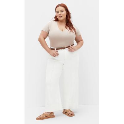 Plus Size Women's Harley Millie Crop Jean - ivory by CITY CHIC in Cream (Size 16 W)