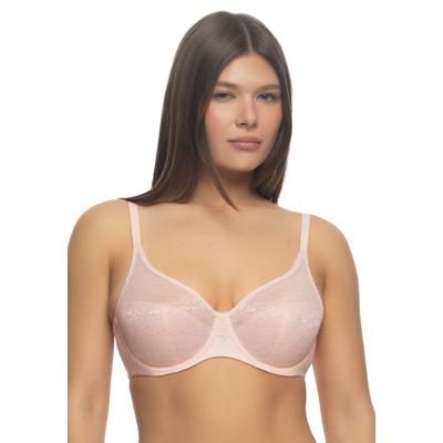 Plus Size Women's Prima Lace Moulded Unlined Bra by Paramour by Felina in Pink Salt Pks (Size 32 DD)