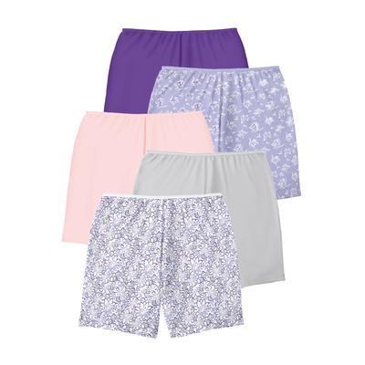 Plus Size Women's Cotton Boxer 5-Pack by Comfort Choice in Soft Floral Pack (Size 15) Panties