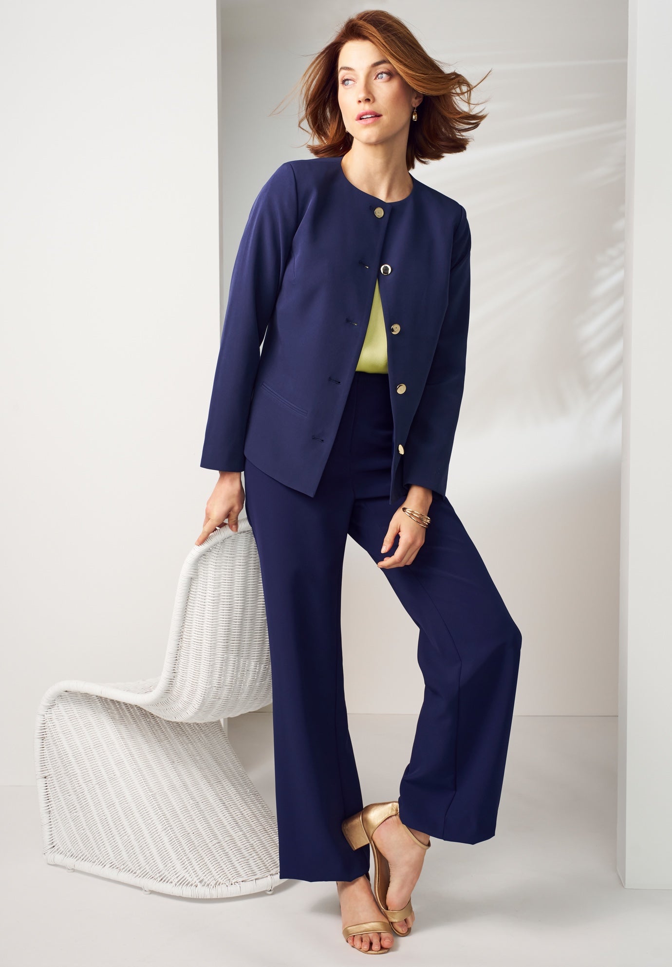 Plus Size Women's Bi-Stretch Wide Leg Pant by Jessica London in Navy (Size 16 W)