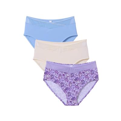 Plus Size Women's Comfort Choice ® 3-Pack Microfiber Brief by Comfort Choice in Purple Mosaic Pack (Size 12)