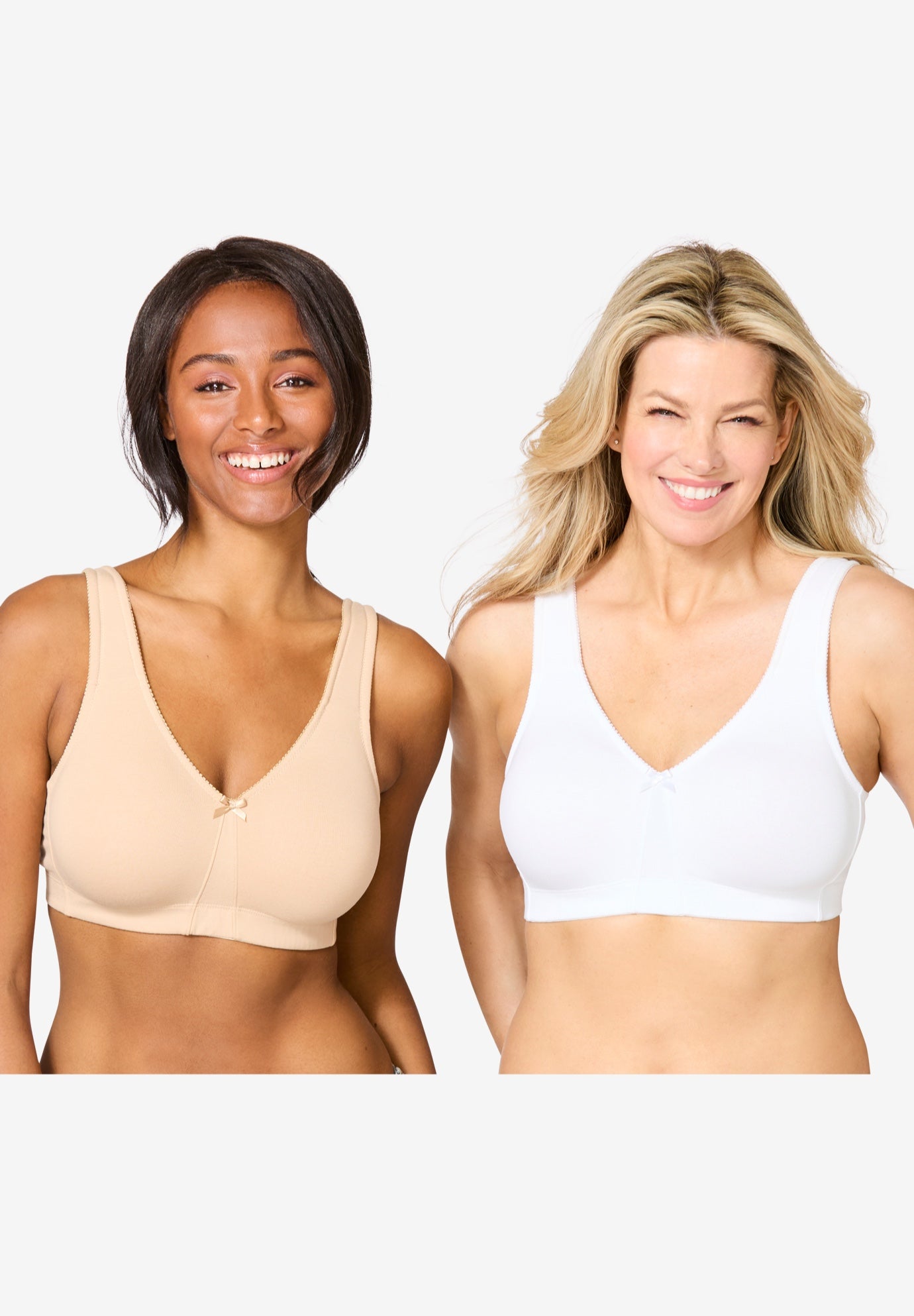Plus Size Women's Comfort Choice® 2-Pack Cotton Full Coverage Bra by Comfort Choice in Basic Pack (Size 44 B)