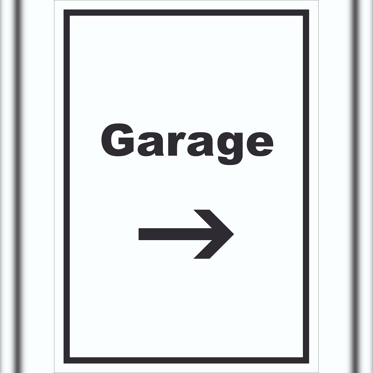 HB-Druck Garage Schild mit Text und Richtungspfeil rechts Auto Stellplatz hochkant A3 (297x420mm) Image