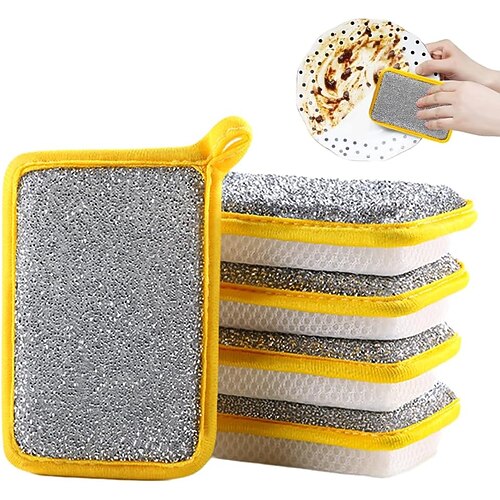 Éponge à vaisselle, torchon de cuisine double face, éponge absorbante multi-usages, tampon à récurer pour le nettoyage de la vaisselle, outil de nettoyage pour la vaisselle de cuisine