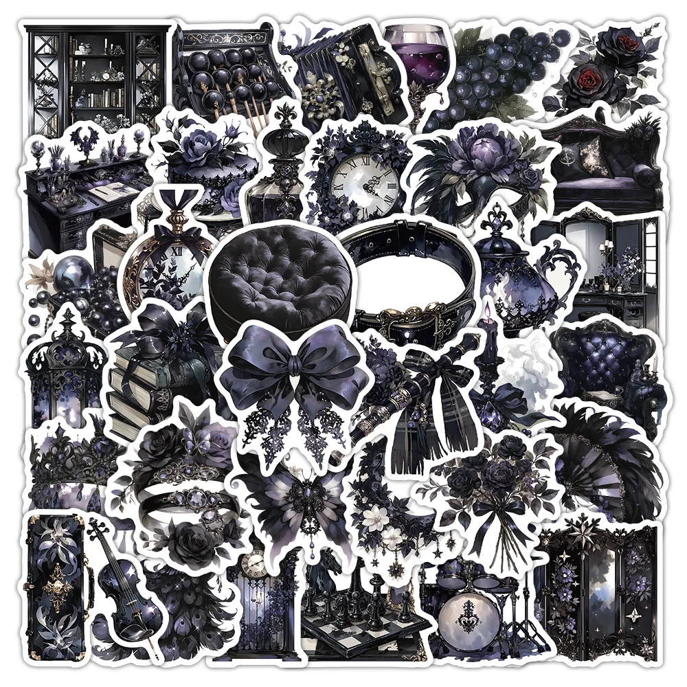 54PCS Gothic Dark Graffiti Aufkleber Personalisierte Cartoon Dekoration Auto Wasserdichte Kinder Stationäre Aufkleber Image