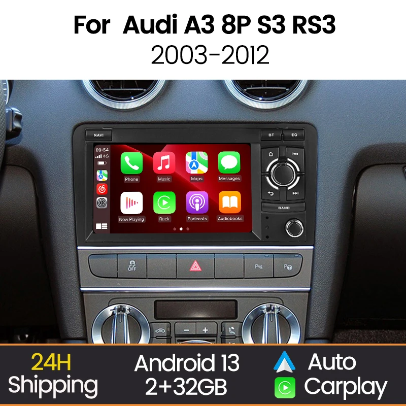 MEKEDE 7 "Android Auto Car Radio for Audi A3 8P 2003-2012 S3 RS3 Wireless Carplay Car Multimedia Player RDS GPS 2din Autoradio Image