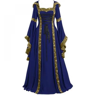 Frauen gotische viktoria nische Hexe Vampir Kleid mittelalter liche Renaissance Kleid Trompete Ärmel Image