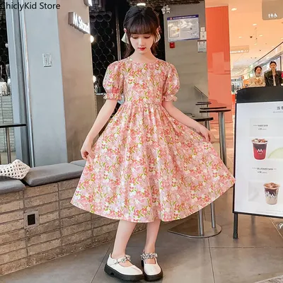 Mädchen Schöne Blumen Böhmische Prinzessin Kleid Kinder Blumen Tutu Maxi Kleid Kinder Sommer Image