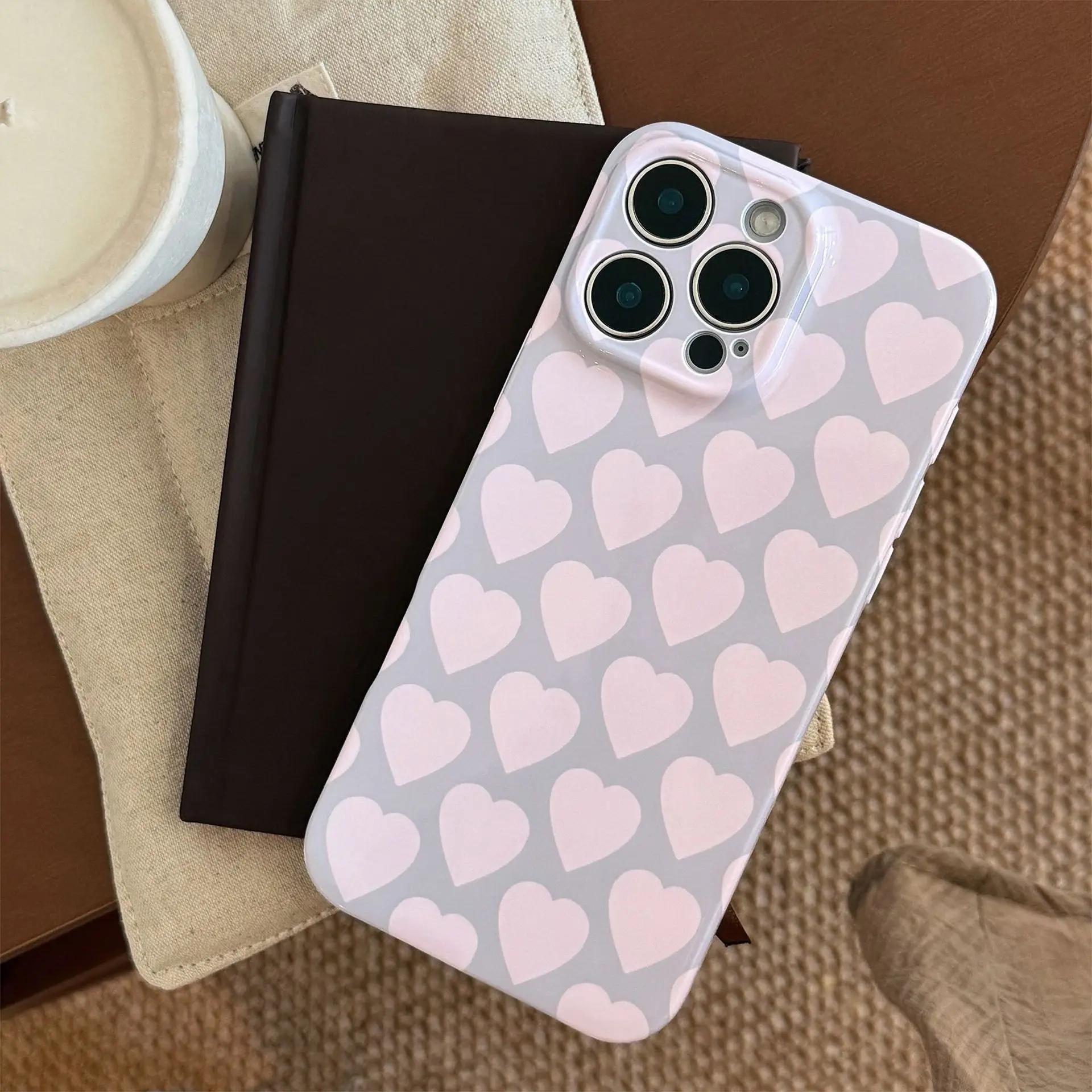 Mode Liebe Herz Muster Telefon Fall Für iPhone 11 12 13 14 15 16 Pro Max X XR XS Max 7 8 Plus stoßfest Weiche Rückseitige Abdeckung Coque Image