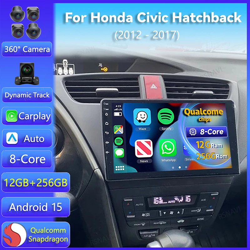 Android 15 Carplay Auto Für Honda Civic Fließheck 2012 2013 2014 2015 2016 2017 Multimedia Auto Radio Player WIFi + 4G DSP Stereo Image