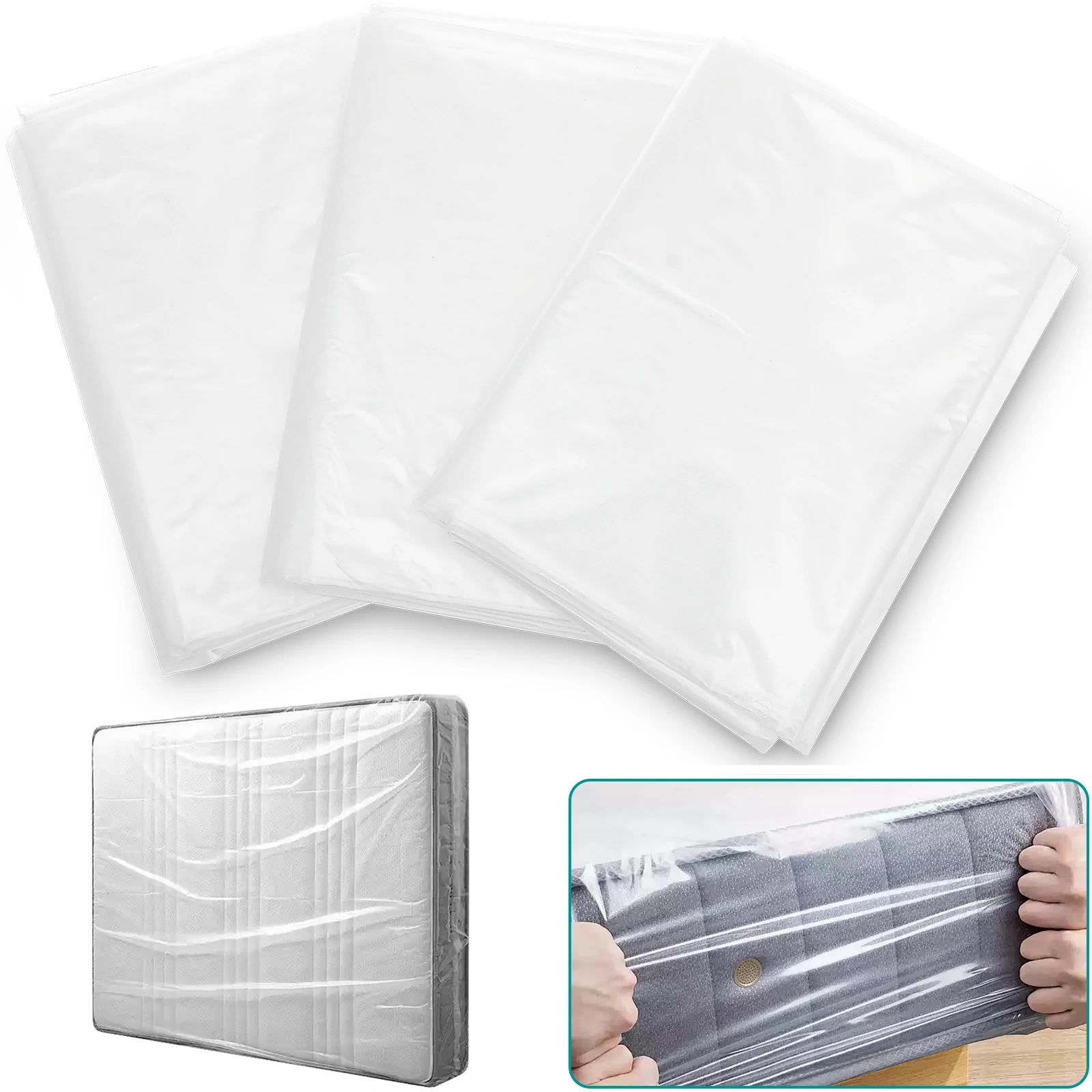 3Pcs Matratze Staubbeutel Kunststoff Wasserdichte Matratze Schutz Abdeckung 200x240x35cm Transparent Bett Pad Protector bewegliche Liefert