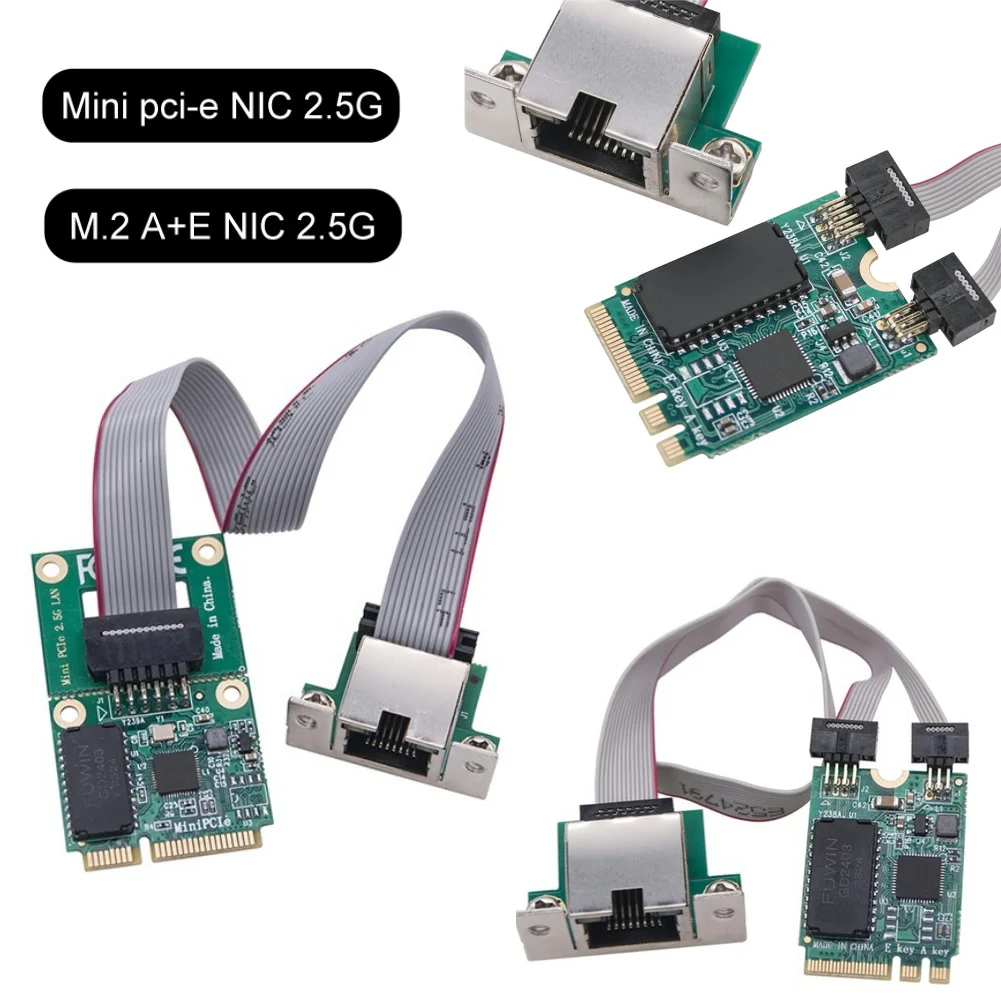 M.2 Gigabit Ethernet Netzwerkkarte 2,5G/1000/100Mbps M2 RJ45 PCIE Bus Netzwerkkarte Mini PCIE Ethernet Adapter Image