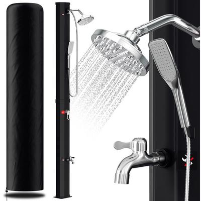 Hengda - Solardusche Pooldusche Gartendusche 35L mit Schutzhaube und Handbrause Campingdusche bis Image