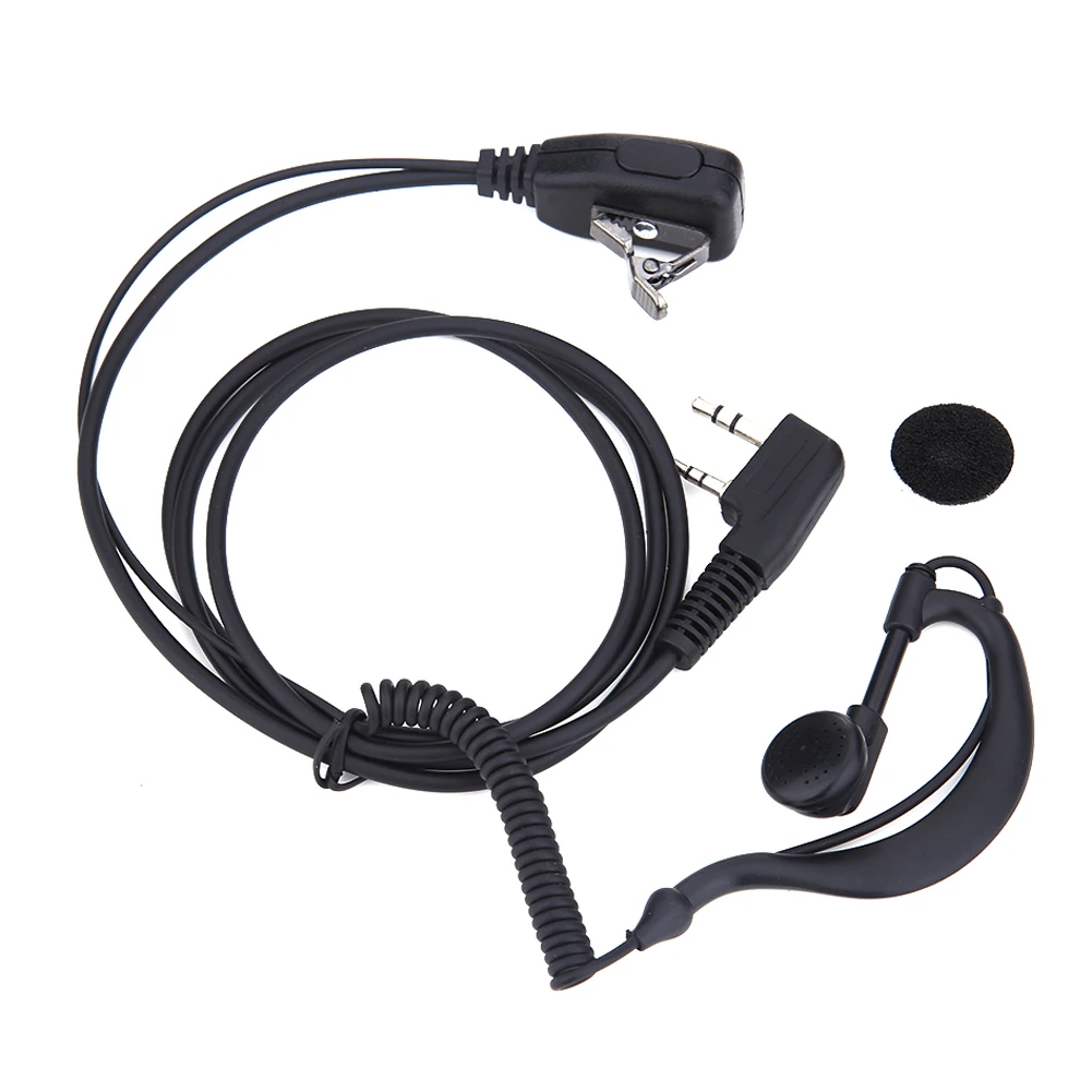 2 PIN Ohrhörer Headset PTT MIC Interphone Kopfhörer Ohrhörer 1M Walkie Talkie Kopfhörer für Baofeng UV5R BF-480/490/320/V6 Image