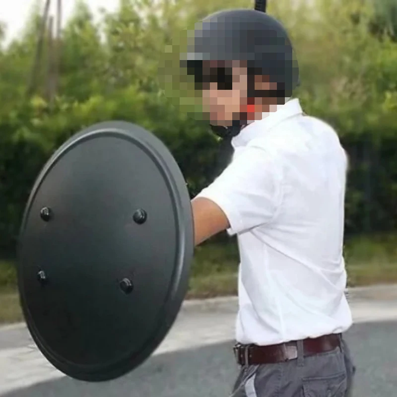 Runder Handschild, Sicherheitspatrouillenausrüstung, taktischer Selbstschutz, Schild aus Aluminiumlegierung, Training, Durchmesser 550 mm, Jagd Image