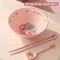 Sanrioed My Melody Hellokitty Cinnamoroll Instant Noodles Bowl Household Ceramic Large Soup Bowl Eating Lamian Noodles Tableware