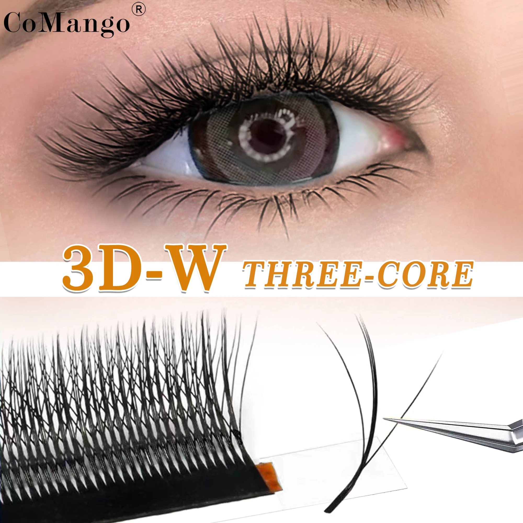 W-förmige 3d Klee Augenwimpern Verlängerung schwarze Wimpern super weiche Wimpern vorgefertigte Volumen Fans Wimpern Großhandel Image