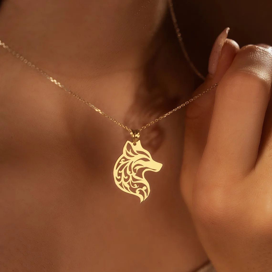 Halsketten mit Wolf-Anhänger für Damen und Herren, Paar, Edelstahl, einzigartiger Tierschmuck, Halsband, Schmuck, Geburtstagsgeschenke 2025, Image