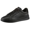 Sneaker TOMMY HILFIGER "TH COURT LTH DETAIL ESS", Herren, Gr. 45, schwarz (schwarz uni), Leder, Lederimitat, unifarben, sportlich, Schuhe, Freizeitschuh, Halbschuh, Schnürschuh mit seitlichem Logoschriftzug