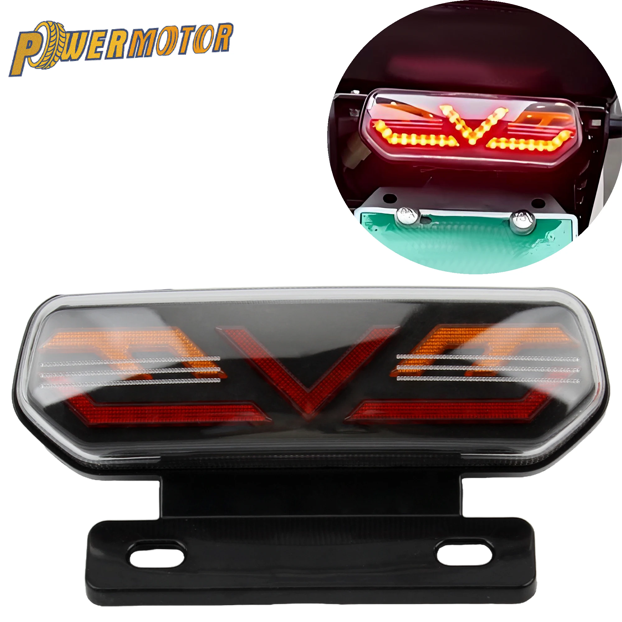 Luci posteriori universali per moto a LED 12V Luce freno Moto Stop Indicatore di direzione Indicatore di direzione Lampeggiante Parti fanali posteriori ATV