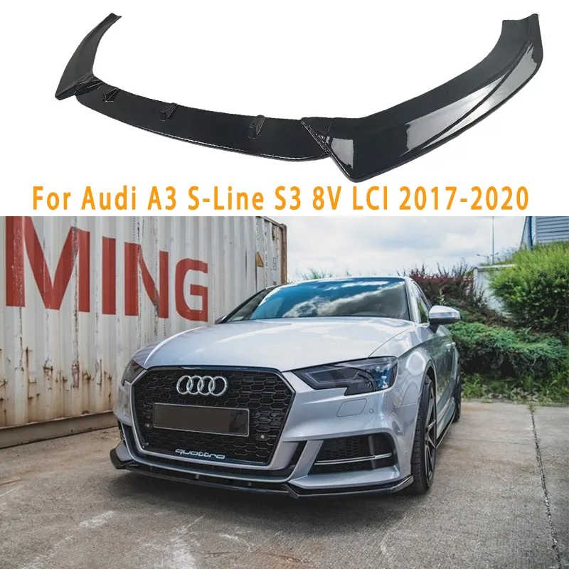 Pour Audi A3 s-line Audi S3 8V Facelift 2017-2020 berline/Sportback pare-chocs avant lèvre Spoiler séparateur diffuseur Canards Tuning