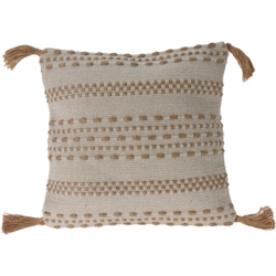 WellHome - Kissen aus natürlicher Jute und Baumwolle mit 400 g Tessel-Füllung, 45 x 45 cm Image