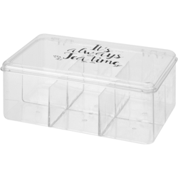 WellHome - Transparente PS-Teebox mit 6 Fächern 21,5x14,5x8,8cm Image