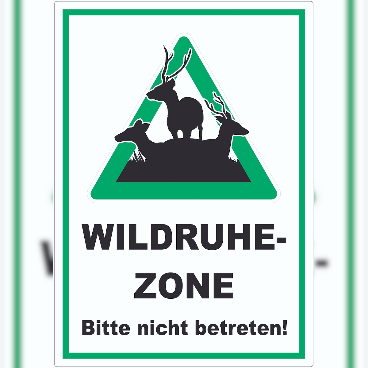 HB-Druck Wildruhezone Hirsche Schild A2 Rückseite selbstklebend Image