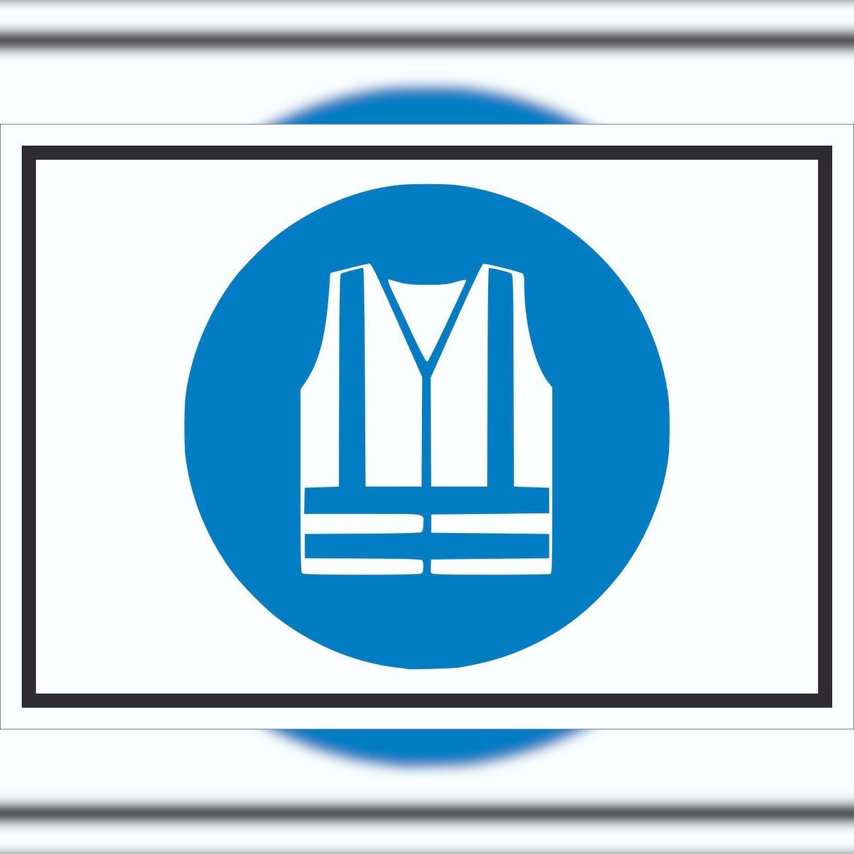 HB-Druck Warnweste benutzen Symbol Schild A6 Rückseite selbstklebend Image