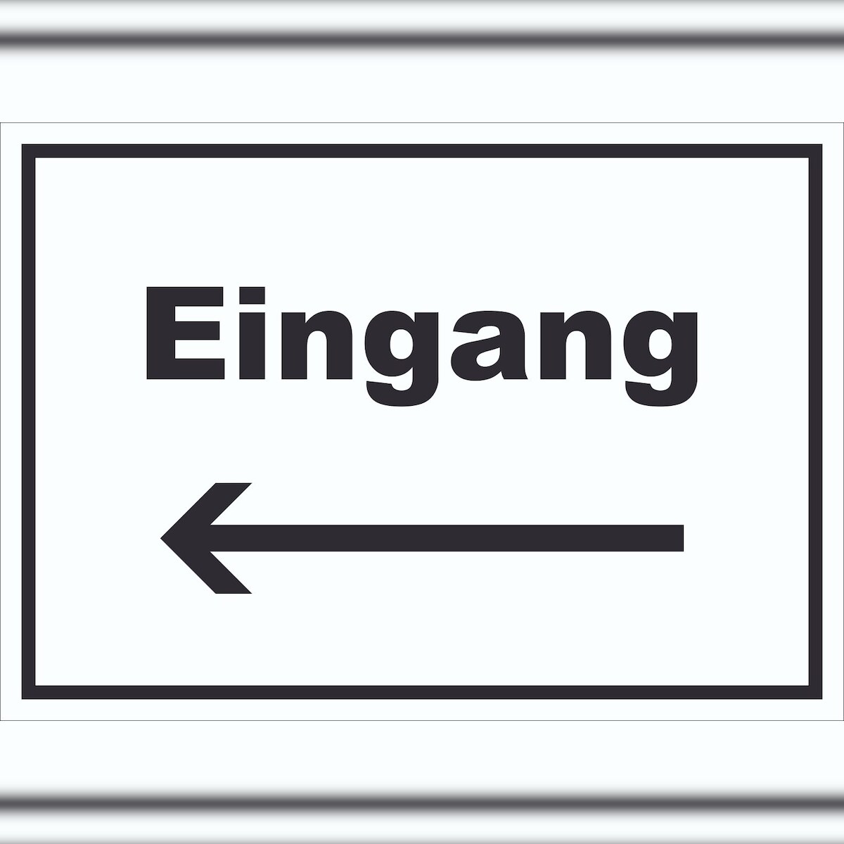 HB-Druck Eingang Schild mit Text und Richtungspfeil links Zugang Eintritt waagerecht A2 (420x594mm) Image