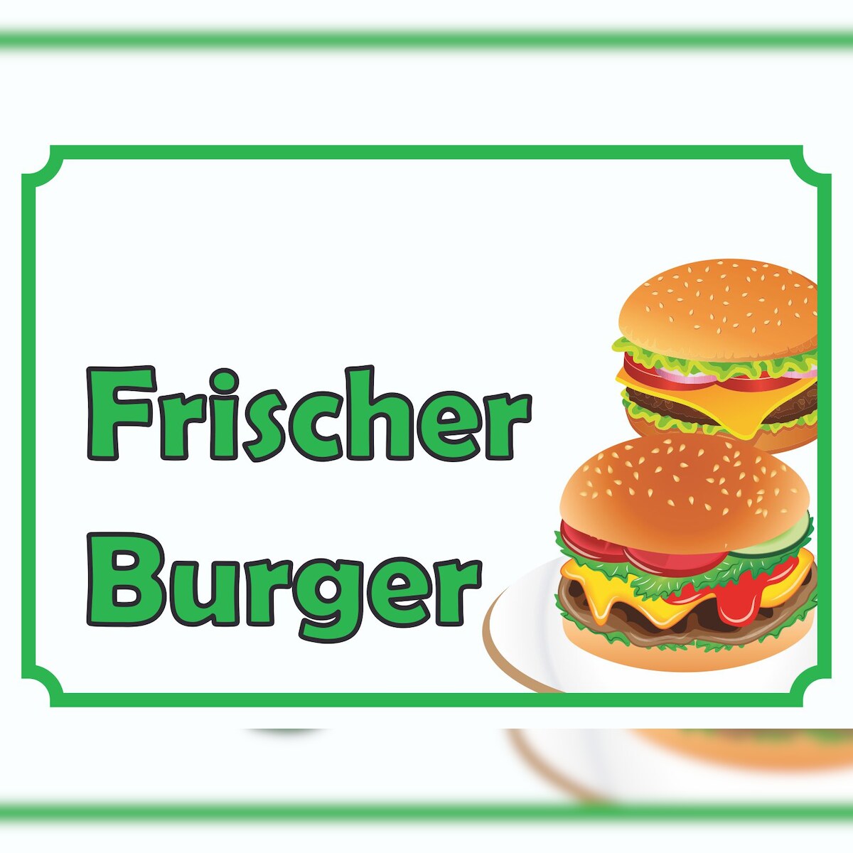 HB-Druck Frischer Burger Schild A2 Rückseite selbstklebend Image