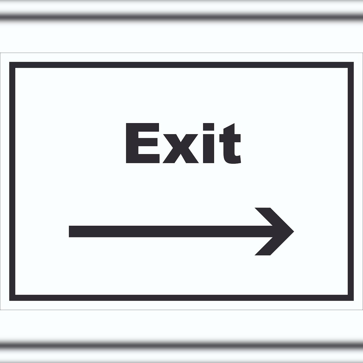 HB-Druck Exit Schild mit Text und Richtungspfeil rechts Ausgang waagerecht A1 (594x841mm)