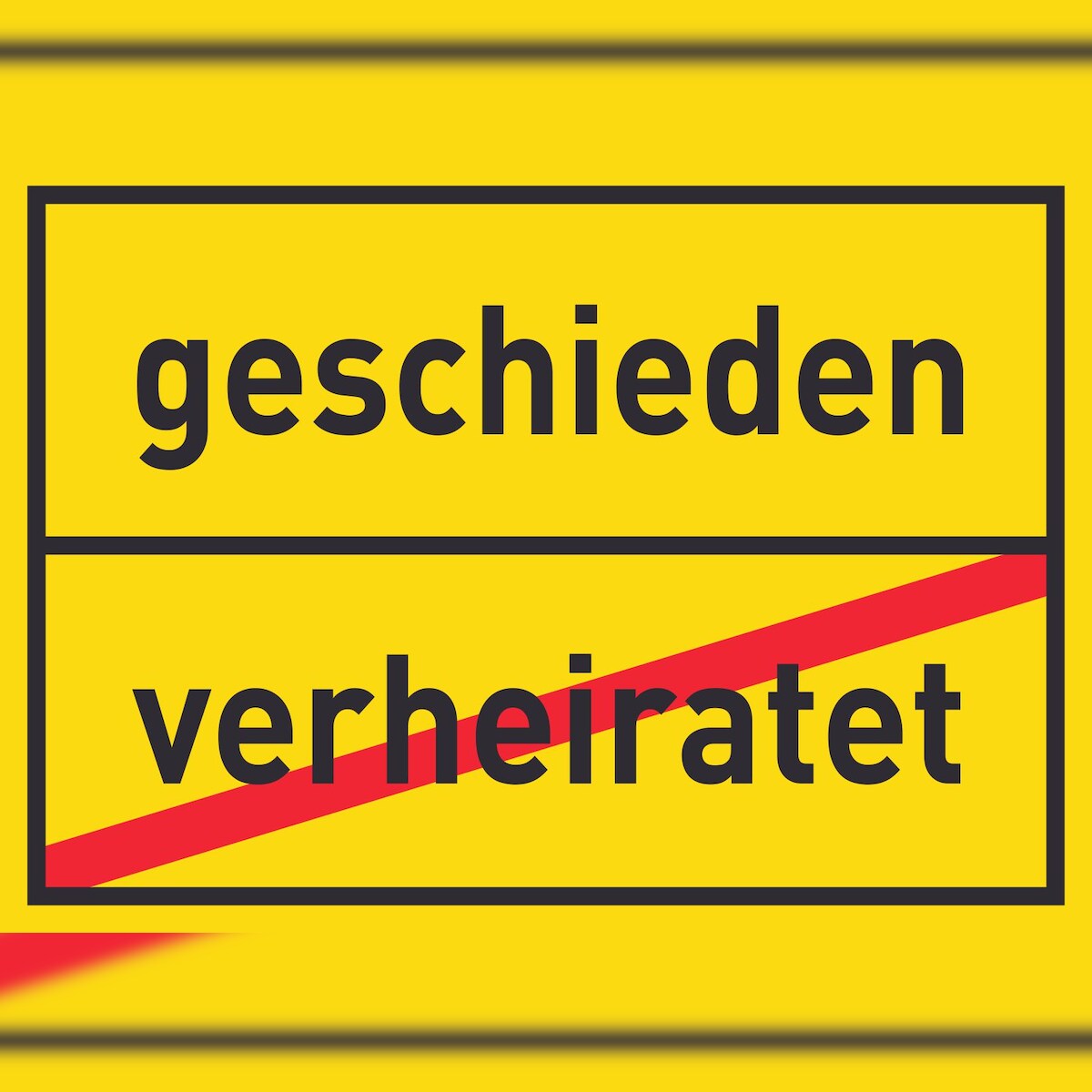 HB-Druck geschieden verheiratet Schild Ortsschild A3 (297x420mm) Image