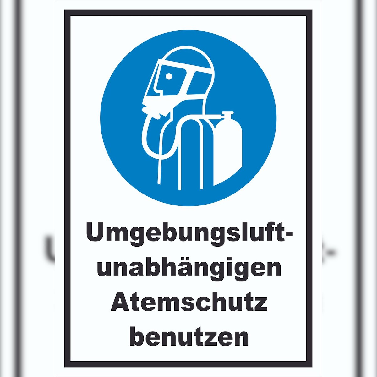 HB-Druck Umgebungsluftunabhängigen Atemschutz benutzen Schild A4 Rückseite selbstklebend Image