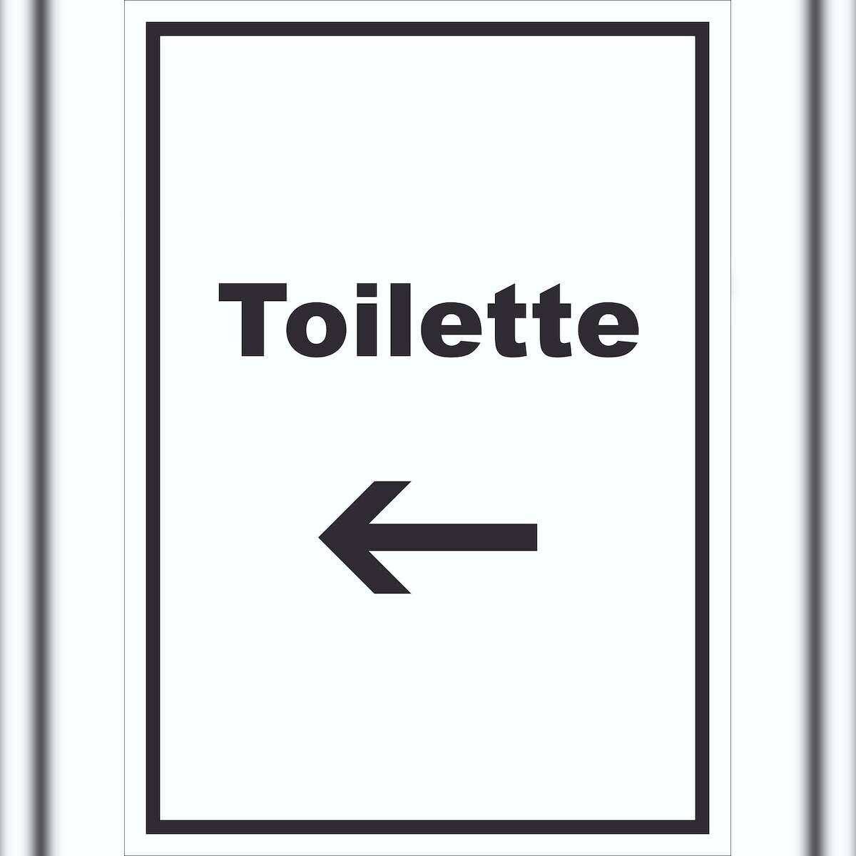 HB-Druck Toilette Schild mit Text und Richtungspfeil links Klo WC hochkant A6 (105x148mm) Image