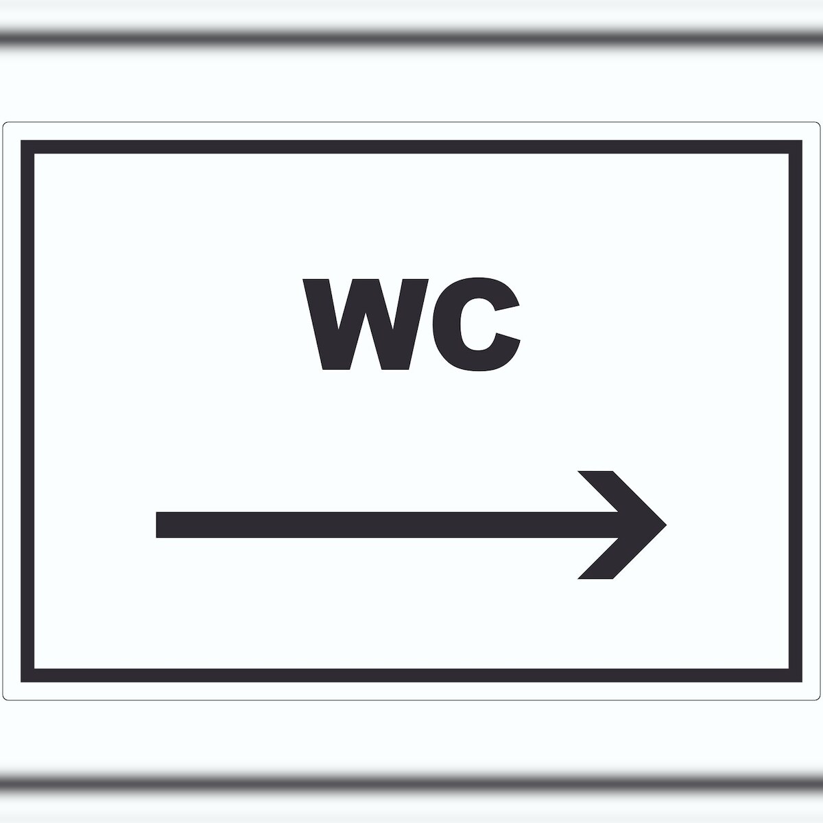 HB-Druck WC Aufkleber mit Text und Richtungspfeil rechts Toilette Klo waagerecht A6 (105x148mm)