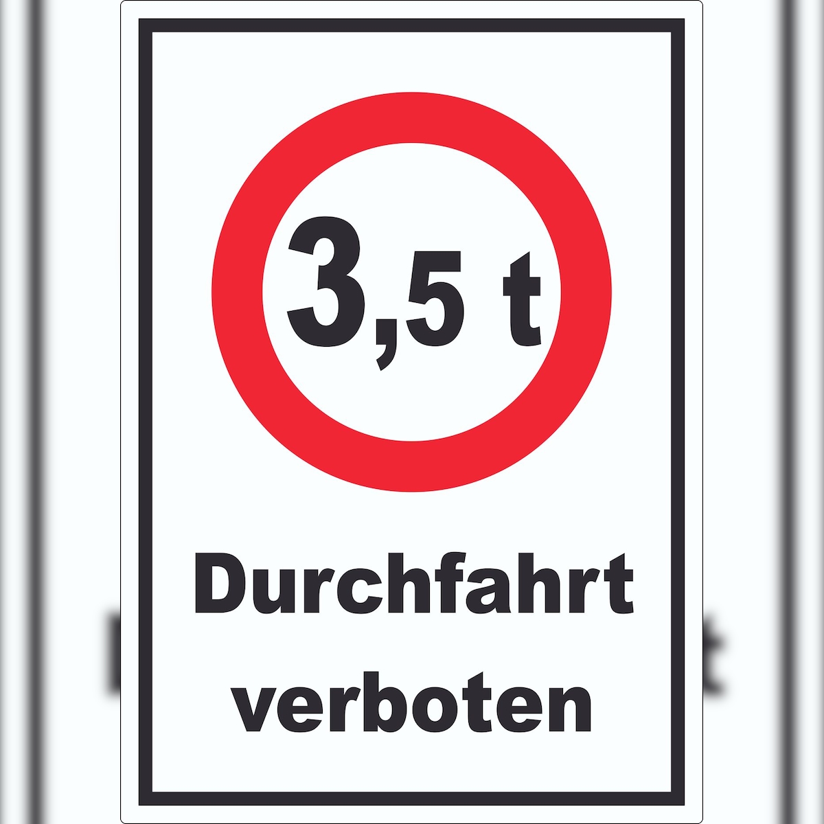 HB-Druck Durchfahrt verboten 3,5 Tonnen Aufkleber A2 (420x594mm) Image
