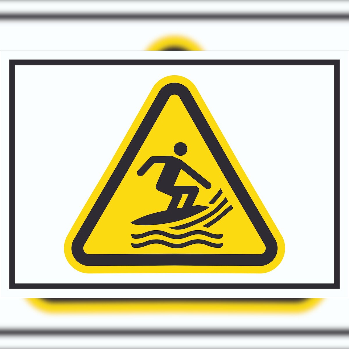 HB-Druck Schild Warnung Surfsportgebiet Symbol A1 (594x841mm) Image