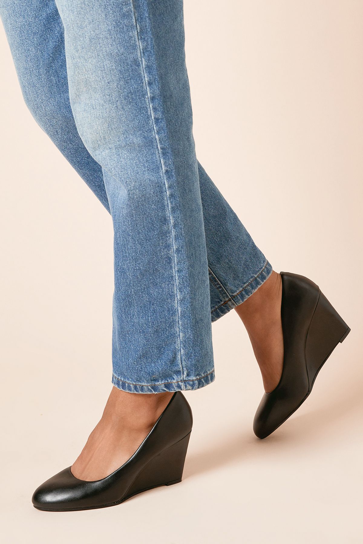 Dorothy Perkins Womens Duke Wedge Court Shoes - Black - Size UK 3 | Dorothy Perkins Sale | Discount Designer Brands