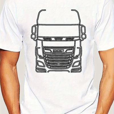 TEMU Men T-shirt Daf Xf Series Truck Outline Graphic( White) Tshirt Women T Shirt 7739x Image