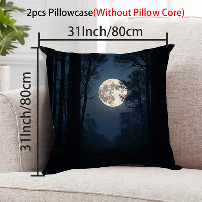 TEMU 3d Night Sky Warm Polyester Pillowcase Set 2pcs Image