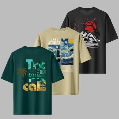 TEMU Stylish Loose Round Neck T-shirt, Casual Short Sleeve -pack Set As A Surprise Gift Image