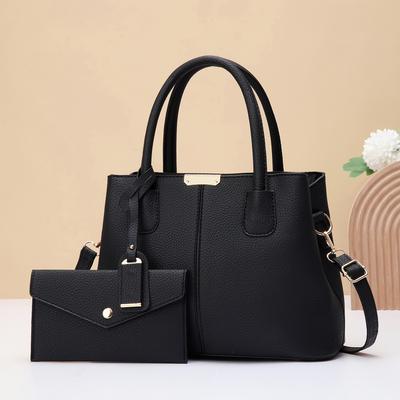 TEMU Day Gift For Mom - Large Capacity Tote Bag, /summer Handbag Set For Women, Fashionable And Versatile Single Shoulder Letter Crossbody Bag Image