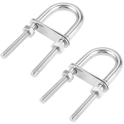 Ahlsen - Stück M6 x 90 mm silberner U-Bolzen aus Edelstahl mit Gegenplatte und Muttern zum Image