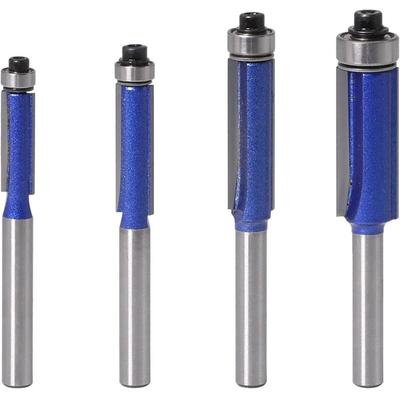Ersandy - 4-teiliges Bündigfräser-Set, 6 mm Schaft, Kugellager, Nutfräser, Holzbearbeitungsfräser, Image