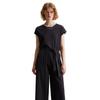 Jumpsuit MARC O'POLO DENIM "aus Ripp-Jersey", Damen, Gr. XXS, Normalgrößen, blau (blau depths), Obermaterial: 96% Baumwolle, 4% Elasthan, unifarben, regular fit, tiefer Rundhals, Kurzarm normaler Saum, Overalls