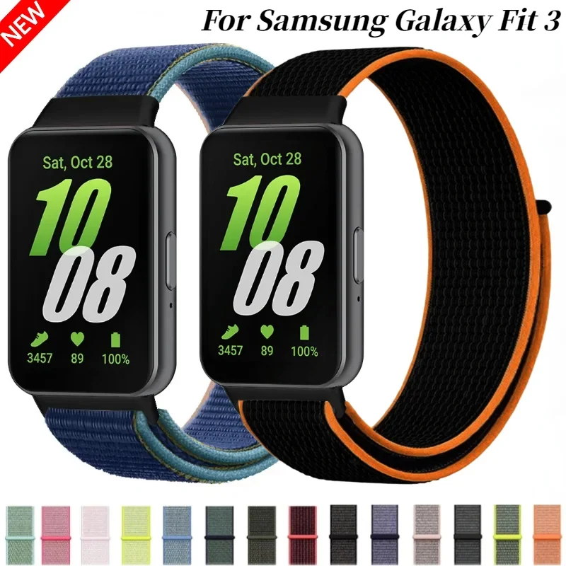 Nylon-Schlaufenarmband für Samsung Galaxy Fit 3-Band, atmungsaktiv, offizielles Armband, Armband für Samsung Galaxy Fit 3-Gürtel-Zubehör Image
